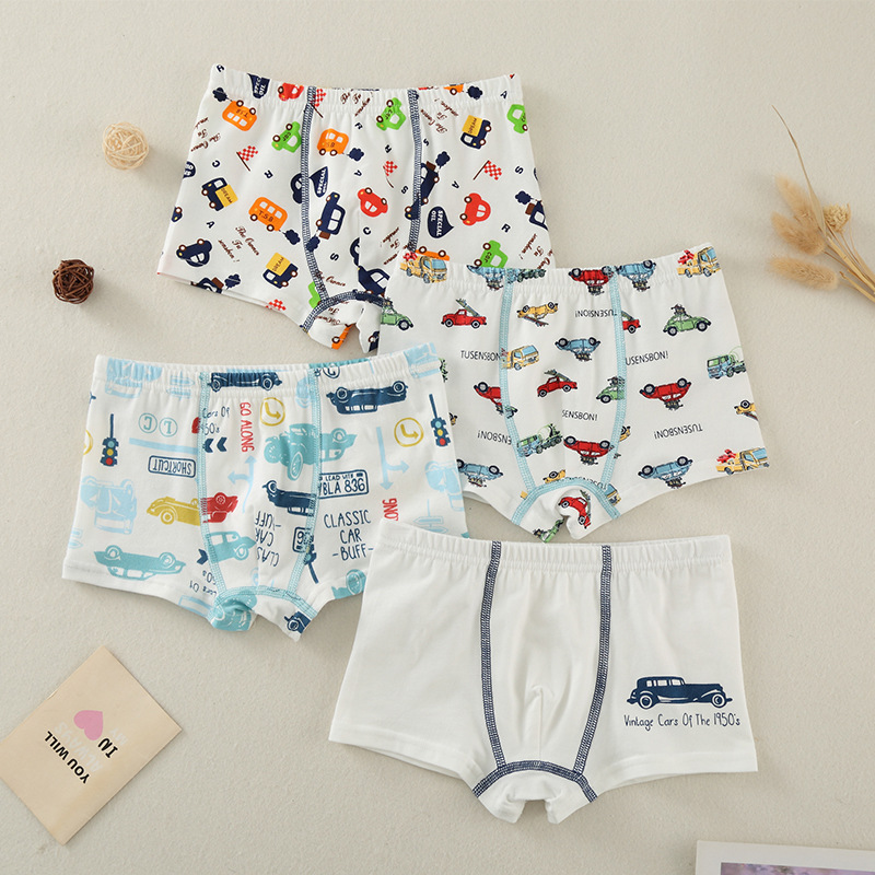 Children's Underwear Cotton Boys' Four-season Boxer Shorts New No Fluorescent Baby Shorts