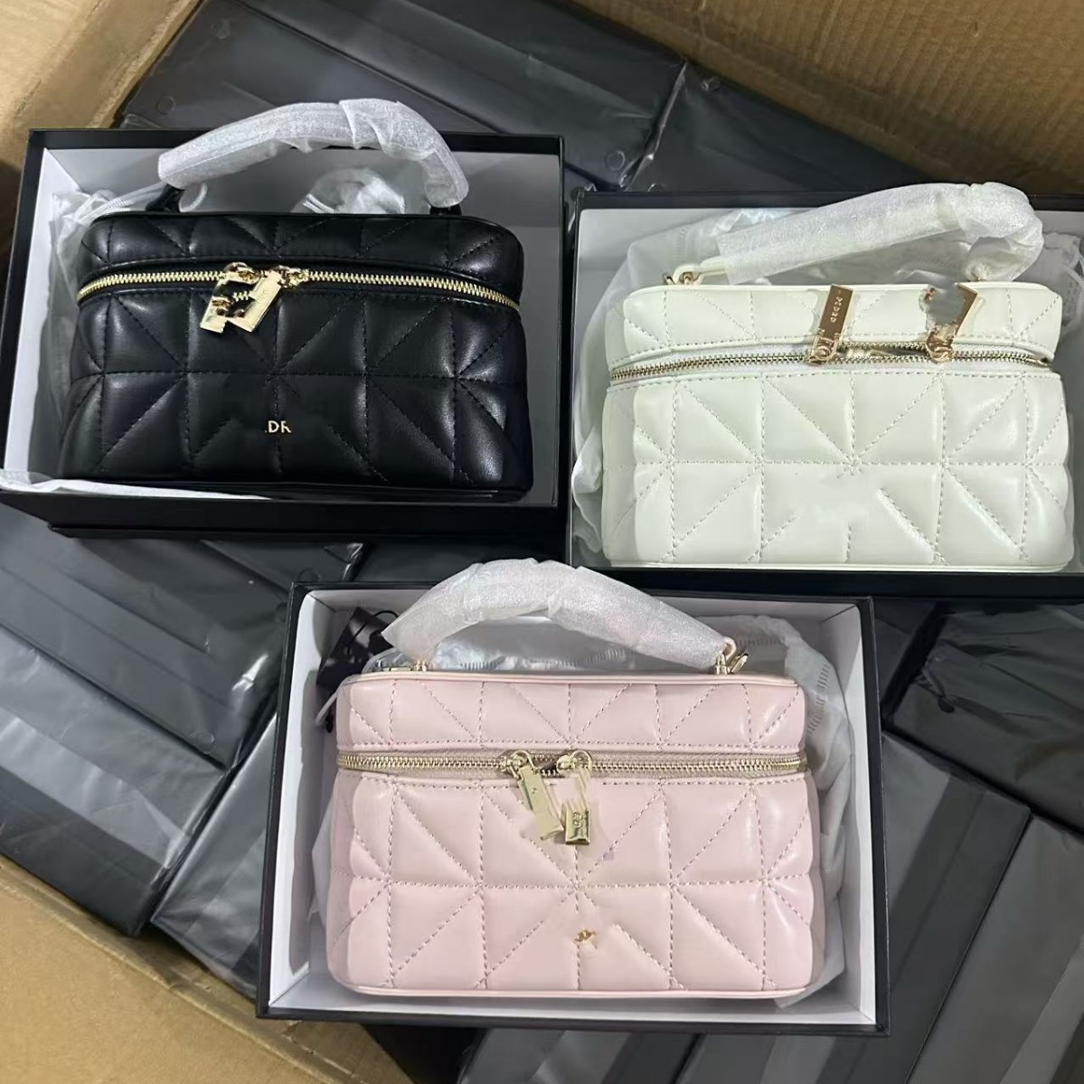 Women's bag, new P-brand embroidered diamond pattern Christmas small square bag, edro single compartment crossbody bag with box