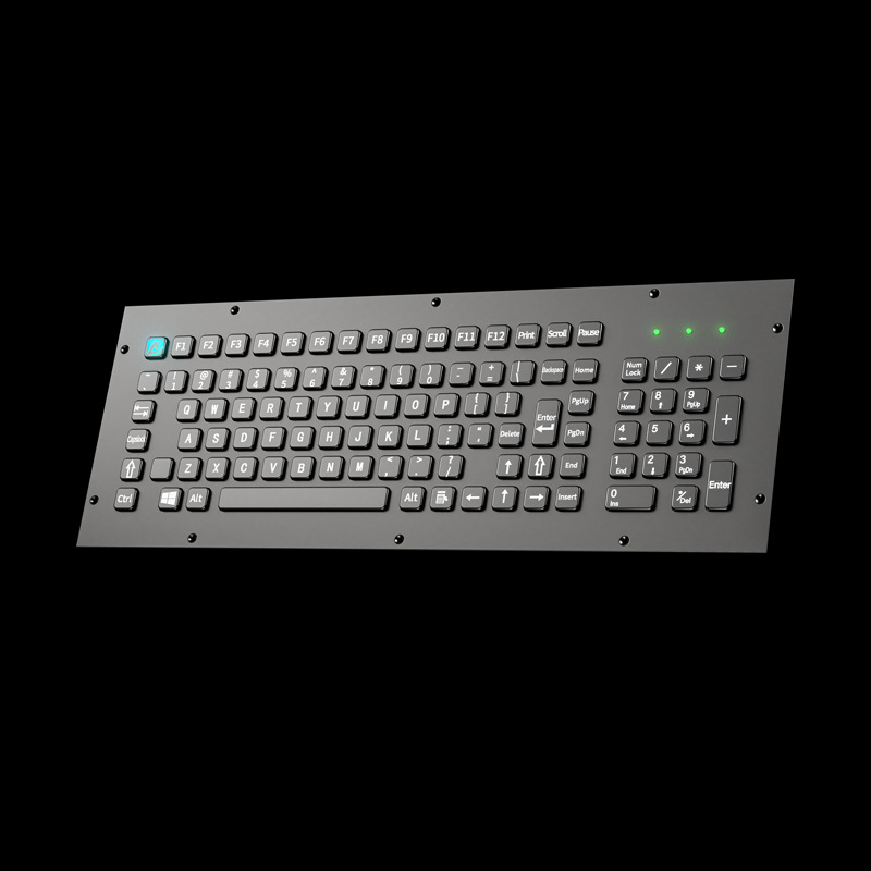 达沃D-8625A-B船舶海事加固键盘304不锈钢防水防尘防盐雾标准键盘