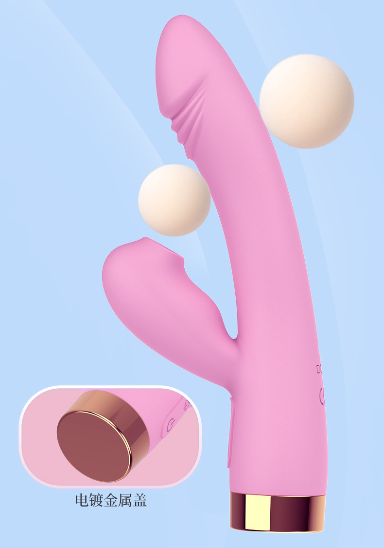 Janice Heating Vibrator, 12-Mode Suction and Vibration, Silicone and ABS, Yellow — detail image 21