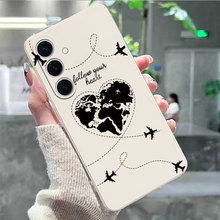 飞机爱心适用三星Galaxy S25欧美A55手机壳Samsung A71小众note20