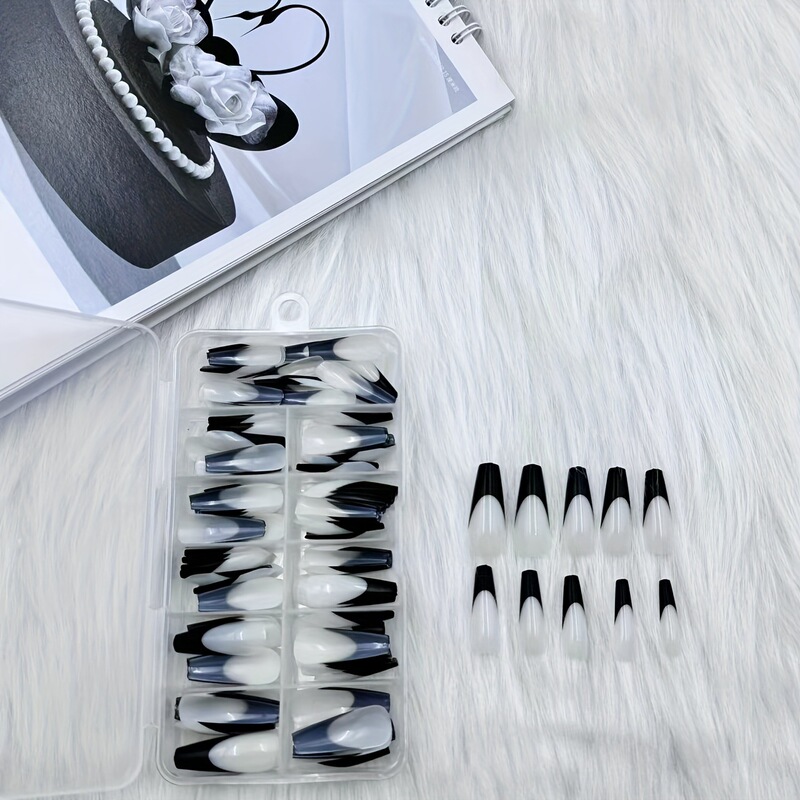 Factory 120 Gel Nail Art Tips Full Cover Almond Style Coffin Press-On Nails Stiletto Pattern Long Nails