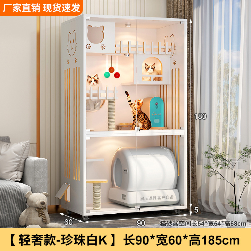 Casa villa para gatos Four Seasons Jaula para gatos universal Marco de escalada para gatos de madera de gran tamaño Nido para gatos Jaula para mascotas integrada Casa para mascotas