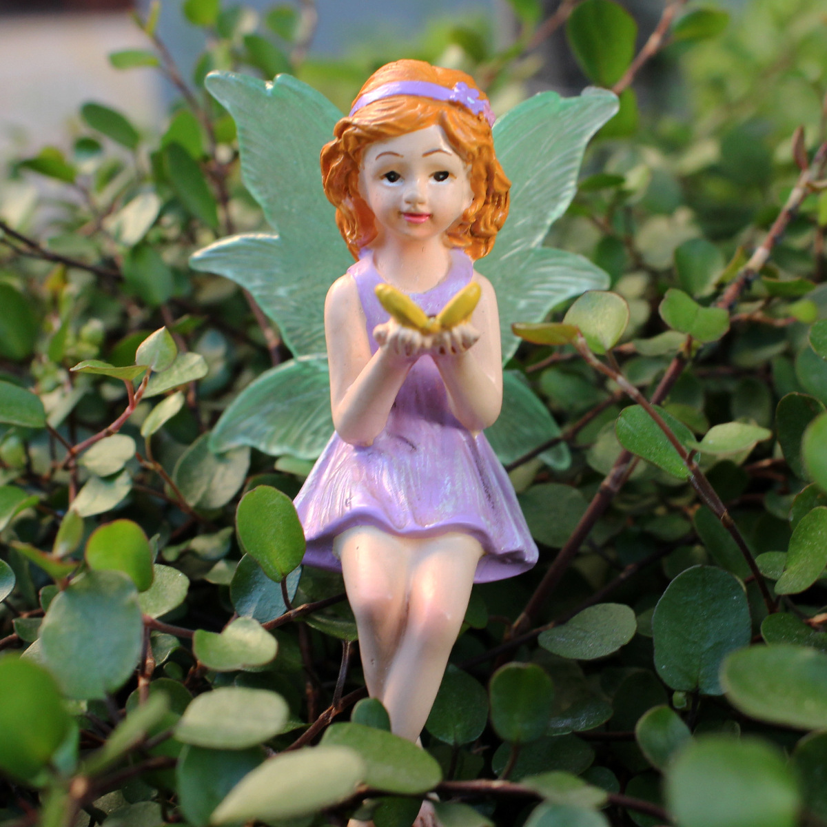  new Luminous fairy garden micro landscape decoration ground plug-in decoration butterfly flower fairy flower pot plug-in