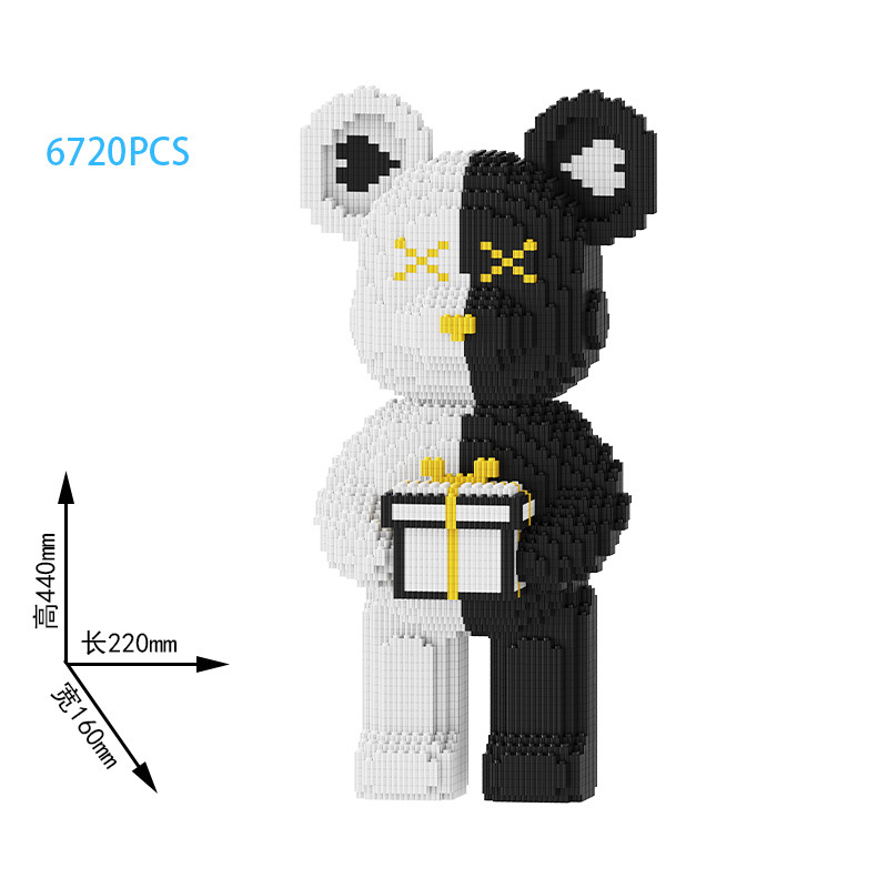 Moda lesen bloques de construcción de partículas pequeñas ensambladas rompecabezas de oso violento adulto de alta dificultad tridimensional rompecabezas niña juguete