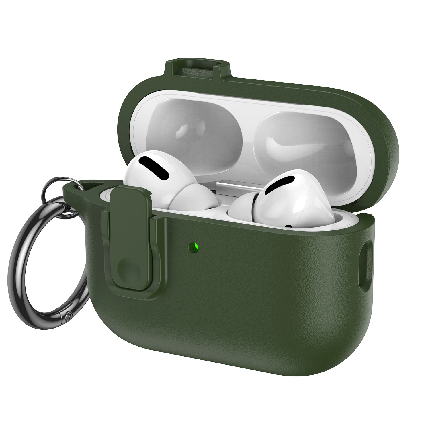 适用Airpodspro3保护套二代皮纹按键锁扣Airpods4全包防摔保护壳