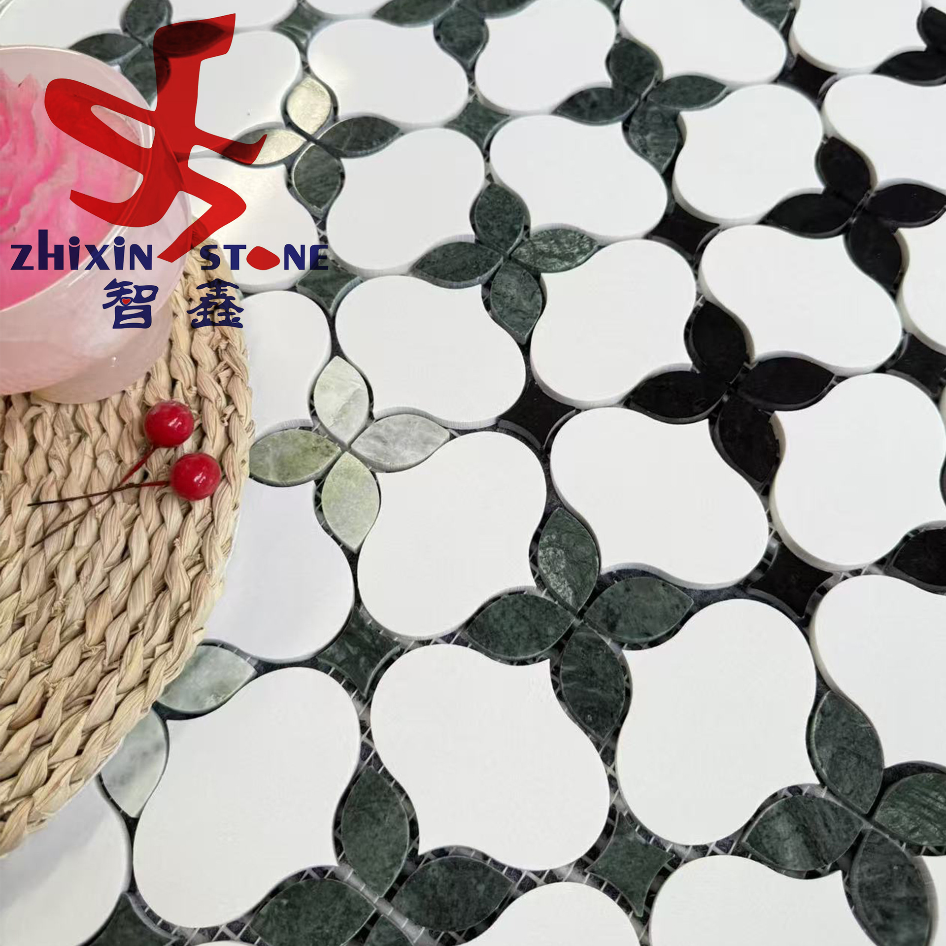 天然石材大理石马赛克背景墙拼花阳台浴室墙砖玄关卫生间酒店瓷砖