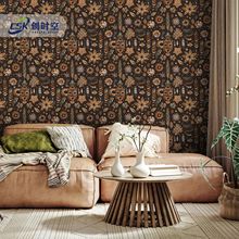 波西米亚风墙纸无甲醛复古壁纸自粘铝箔底橱柜装饰贴纸wallpaper