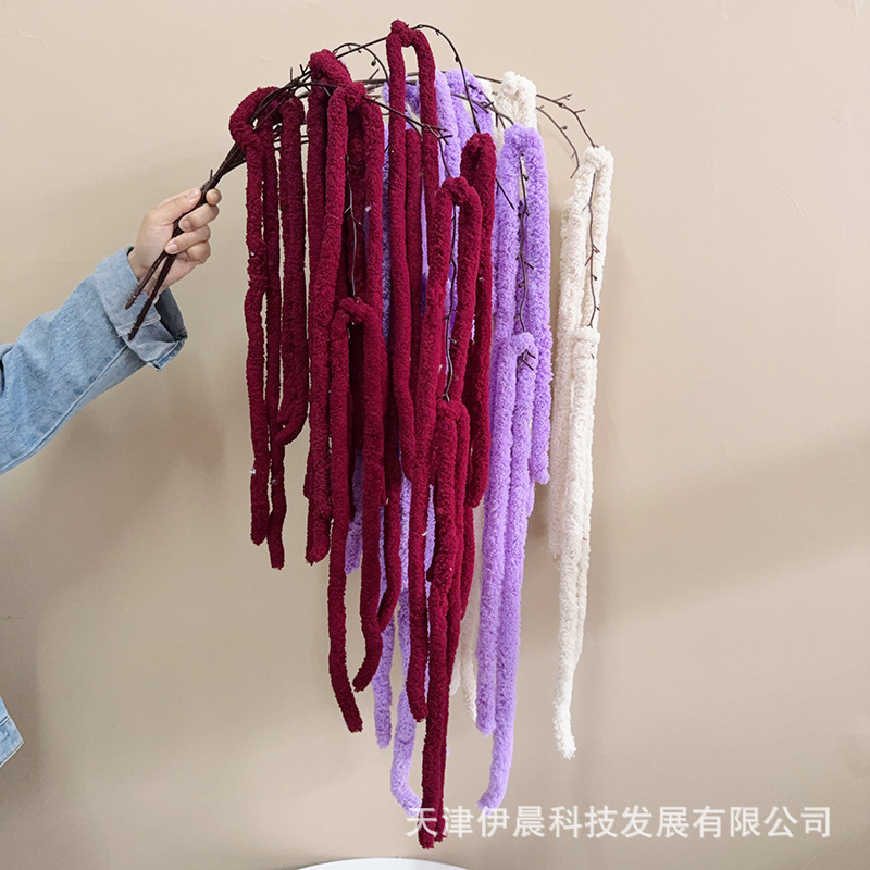 新款吊米仿真花粗毛线情人泪莱茵垂钓狐狸尾婚庆酒店装饰布置假花
