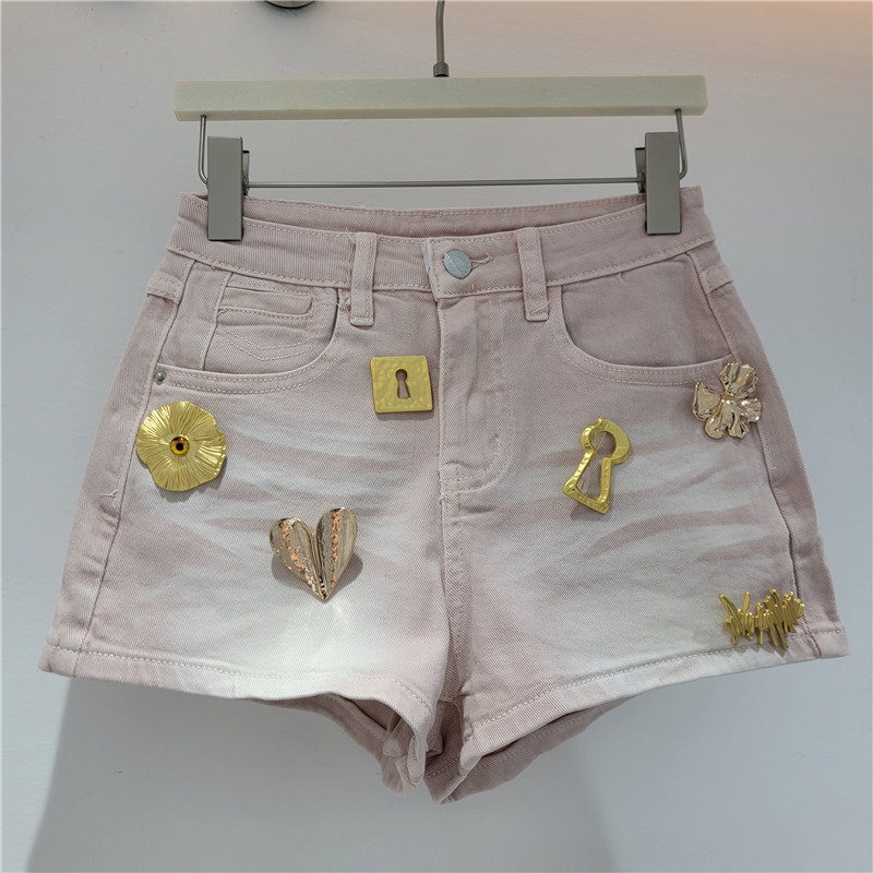 Pantalones Cortos de Mezclilla de Cintura Alta y Pierna Ancha para Mujer