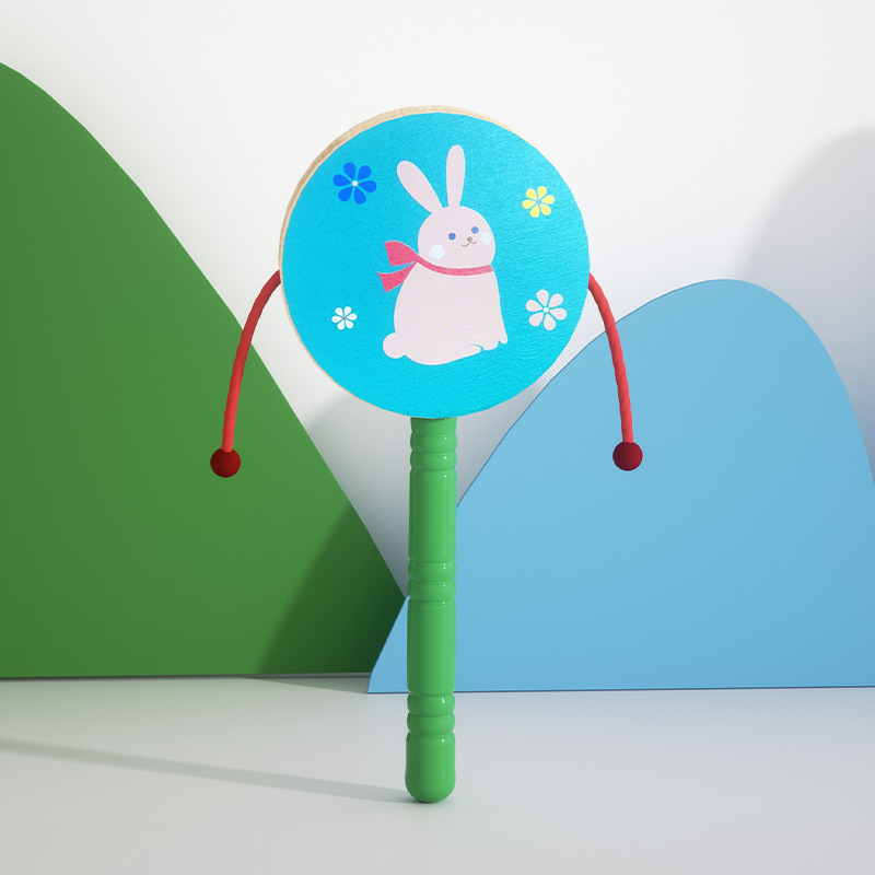Orff instrumento musical niños de dibujos animados pandereta madera kindergarten profesor rendimiento pandereta bebé pandereta juguete