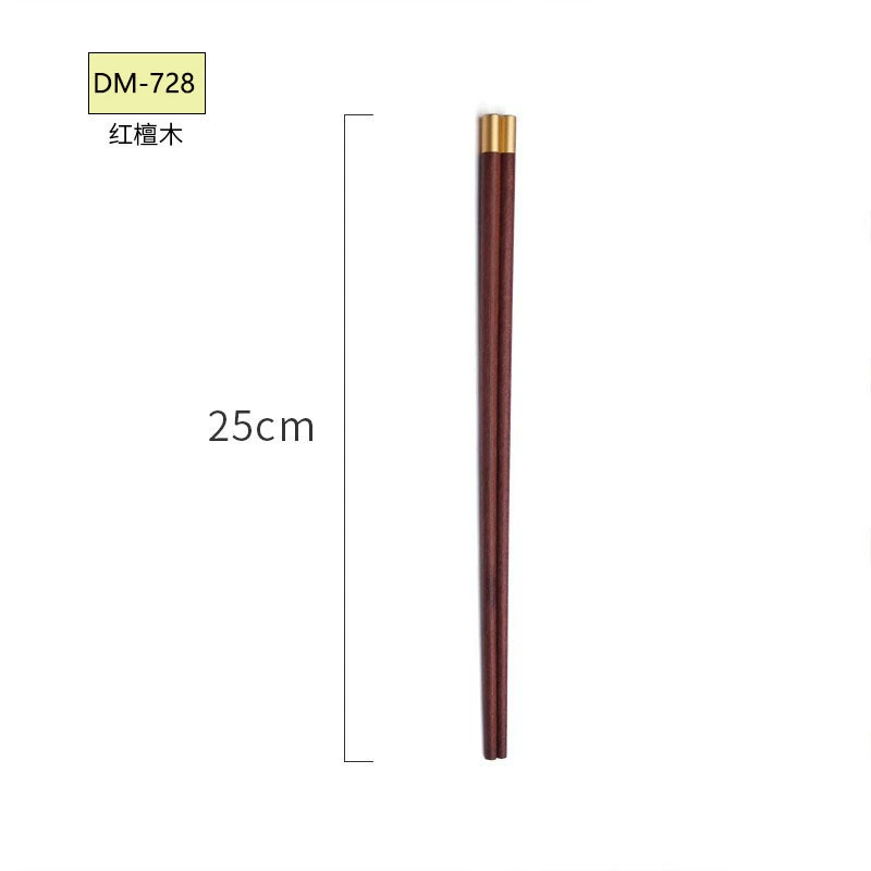 Copper chopsticks, set, long wooden tableware, Chinese style