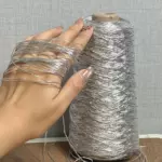 网红炫彩银色包芯纱Feve同款闪银特色编织线金银丝diy手工钩织包