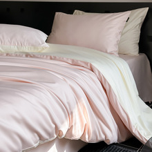 高端100支新疆长绒棉四件套a类纯棉被套双拼纯色样板房套件代发