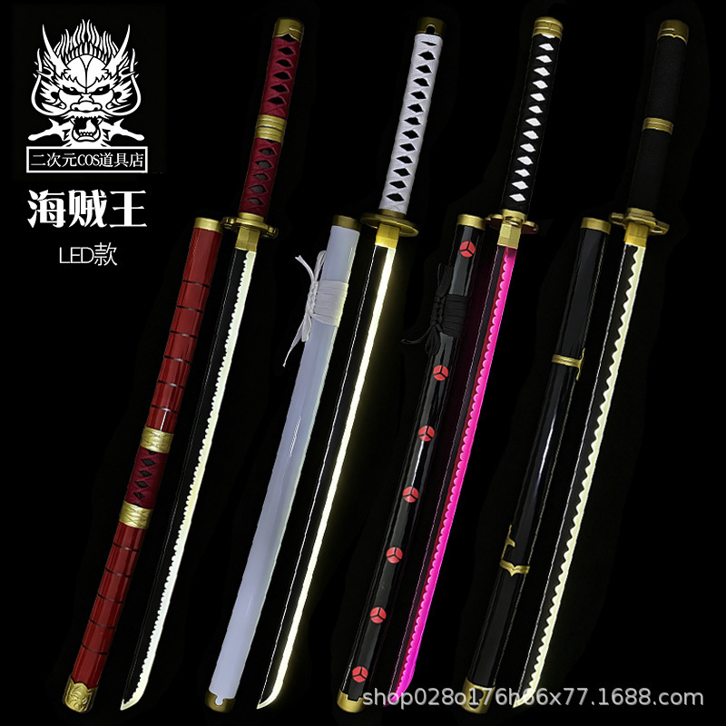 One Piece Zoro Led Light-Up Three Swords Set - One Piece Anime Weapon Kaitetsu Shusui Unsharpened