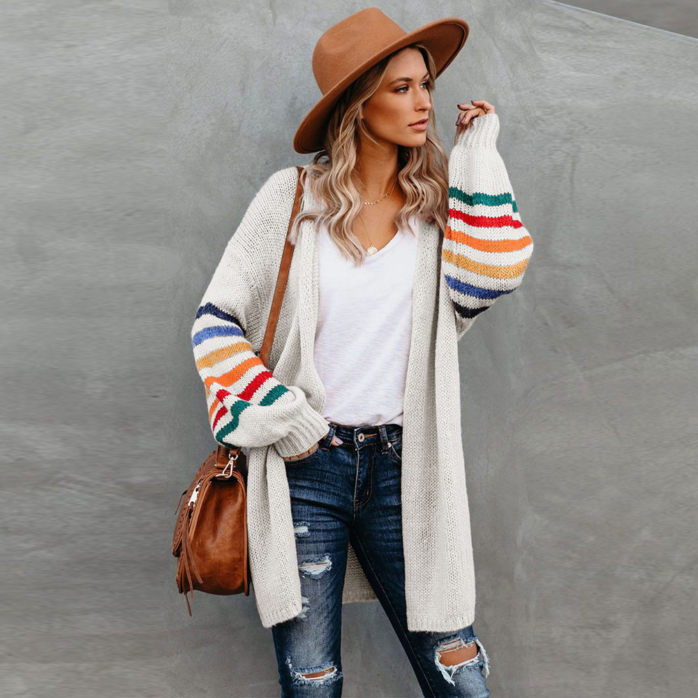 Women's Clothing patchwork loose large size sweater sweater jacket _voghion.com