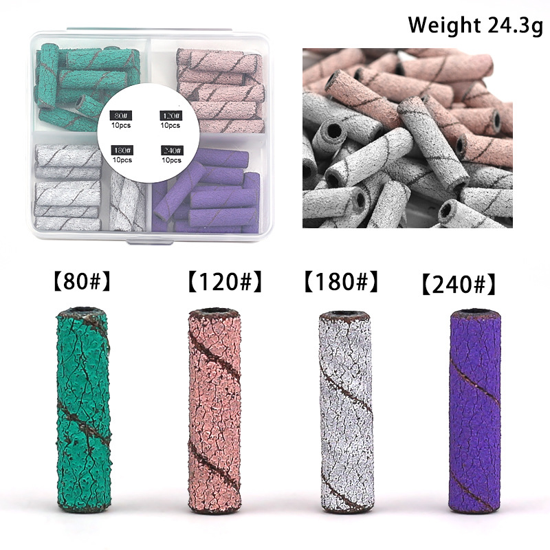 Unidad de arena de uñas de 20 mm alargada multiespecificación especial en caja y bolsa pequeña unidad de arena de uñas