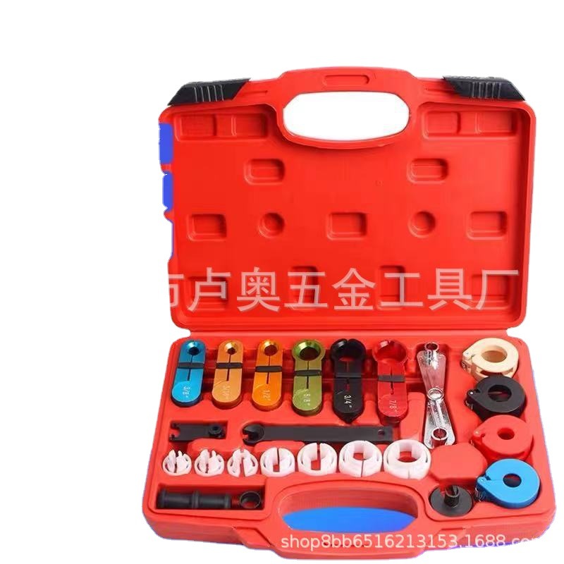 22-piece herramienta de desmontaje de tubería de aceite del coche aire acondicionado frío desmontaje de la hebilla herramienta de tubería de aceite refrigerante
