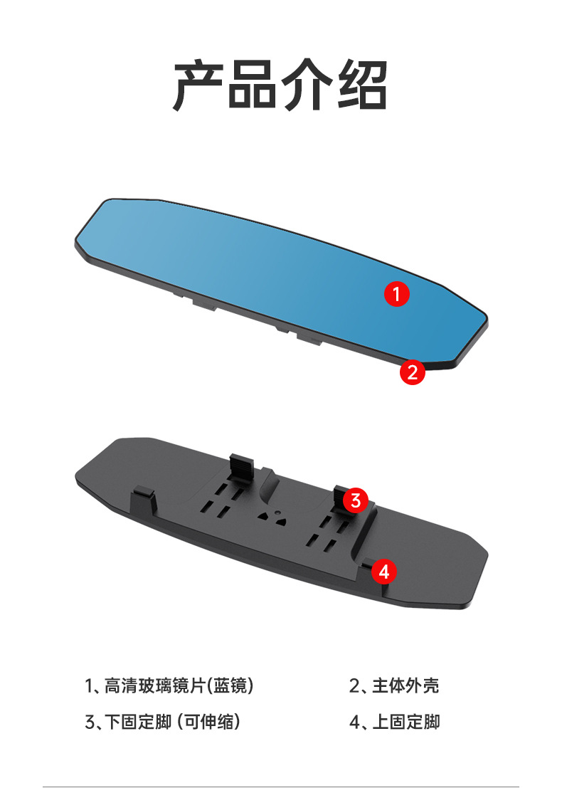 Car Wide-Angle Rearview Mirror Auxiliary Mirror Reflective Mirror Car Reversing Mirror Rearview Mirror Wide-Angle Curved Mirror Baby Mirror