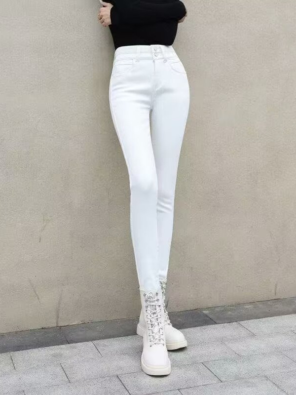 White colored jeans