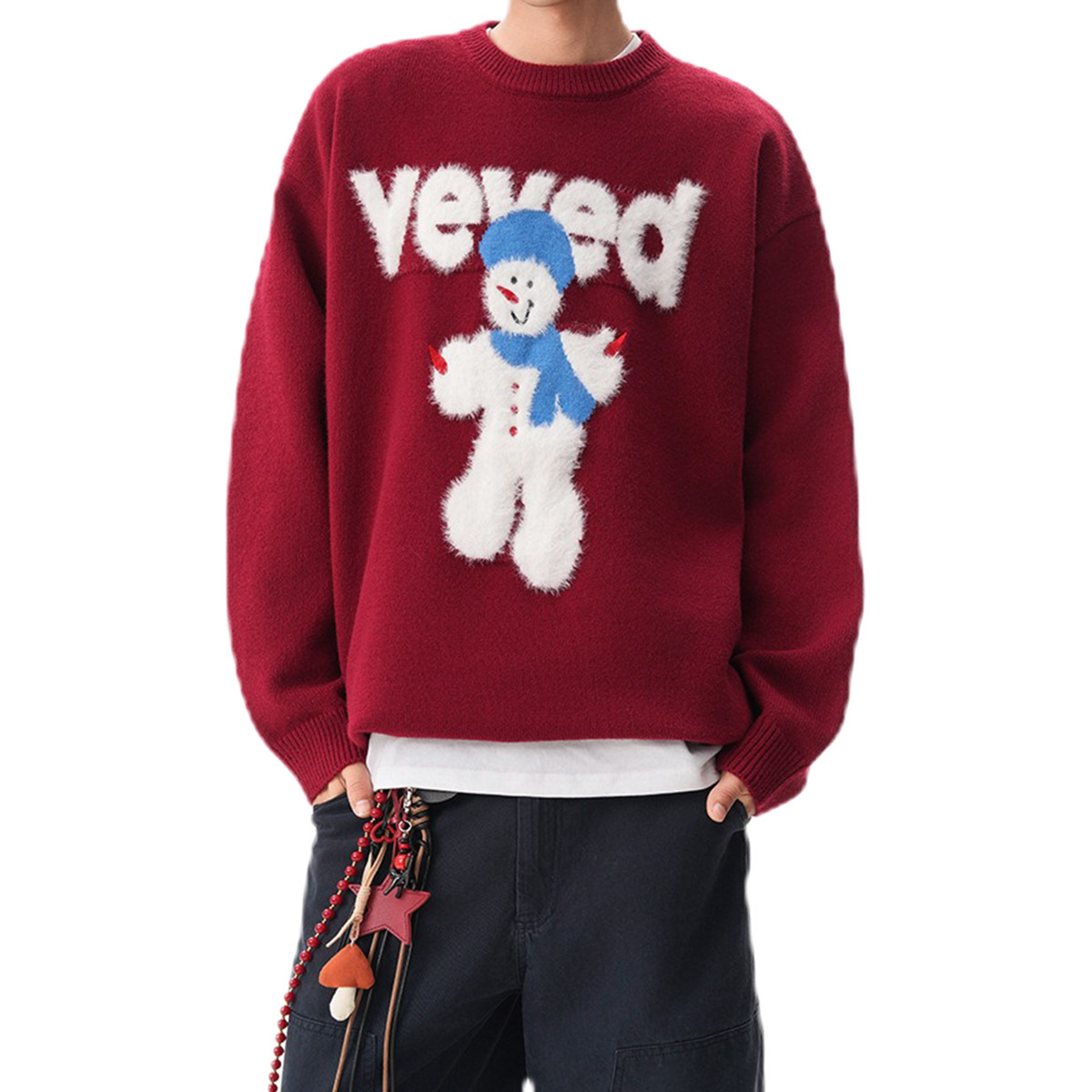 Explosiones transfronterizas de tamaño europeo de tamaño grande jersey de jersey jersey hombre de nieve marca de tendencia de Navidad fábrica de jersey de invierno al por mayor