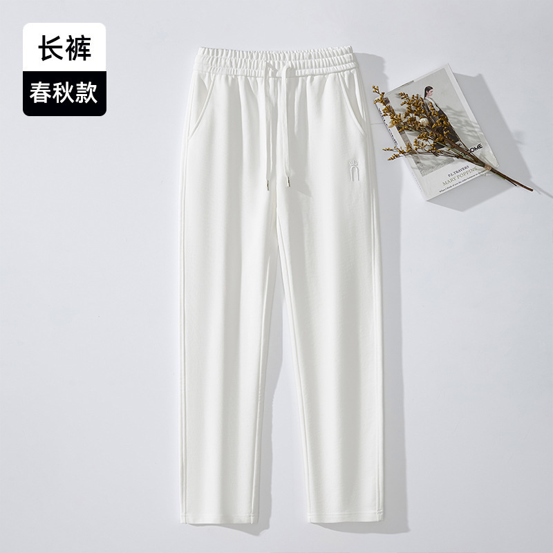 1688裤子批发白色新款休闲裤2025纯棉裤子女生高腰宽松大码裤子|undefined