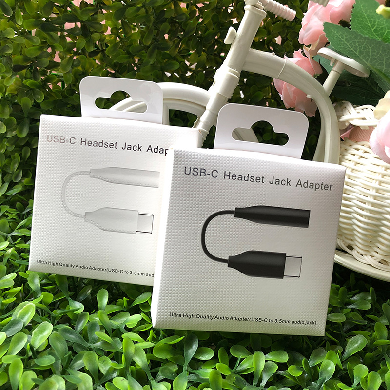 适用USB-C to 3.5mm音频转接线包装盒三星Note10 S20中性包装盒子