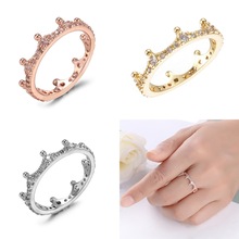 跨境爆款魔法皇冠女士戒指外贸流行潘家同款锆石饰品精致百搭手饰