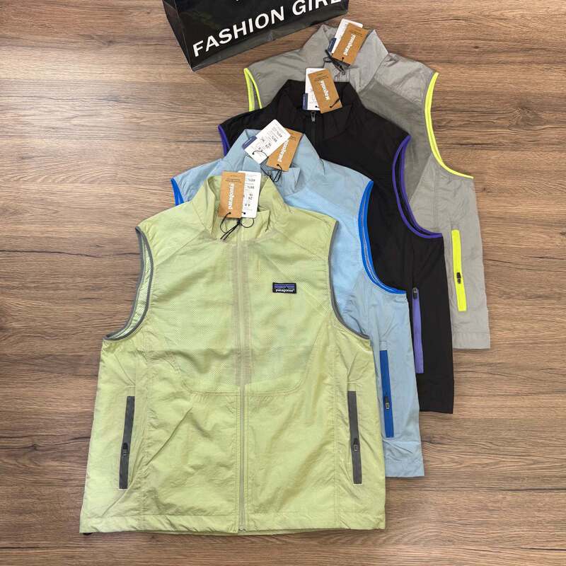 American Retro P@Ta Patagonia Summer Casual Outdoor Sun Protection Lightweight Vest for Men and Women, Couple Style Trendy