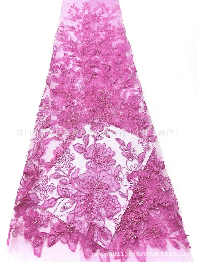 Nuevo cordón de hebra esquinilla bordada cuentas vestido de cumpleaños vestido de boda comercio exterior transfronterizo al por mayor tela bordada de perlas image 12