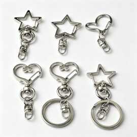 锌合金异形扣五角星扣爱心扣旋转扣带8字卡通钥匙扣挂件可爱风