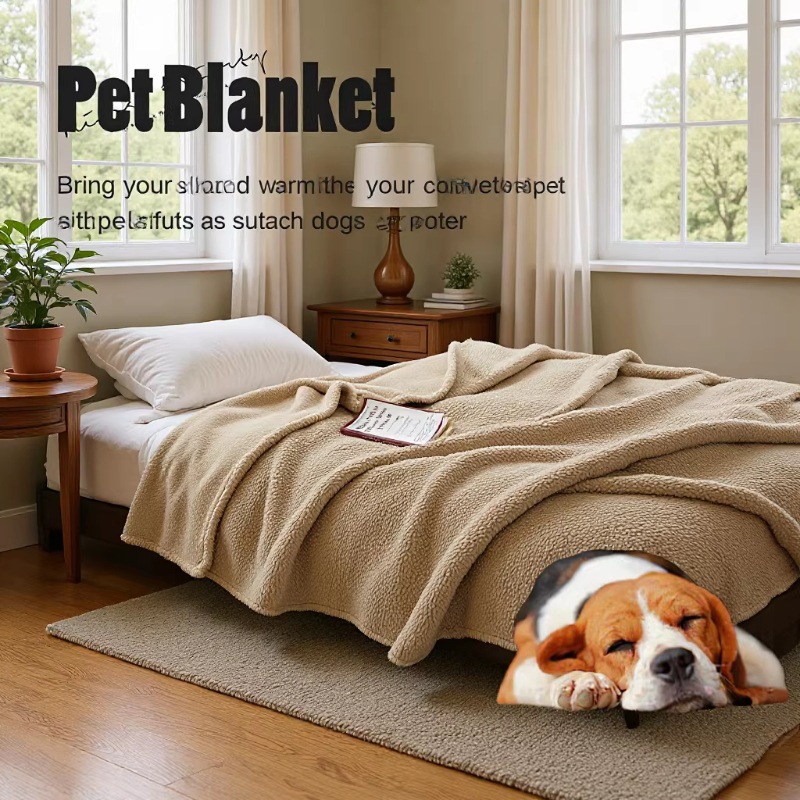 2026 Imitation Lamb Wool Blanket with Warm Rolled Edges (Double-Sided) Cross-Border Wholesale Pet Blanket Thickened Newborn Blanket