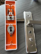 防盗门把手不锈钢多功能双拉簧防撬通用型加厚面板门锁大门把手