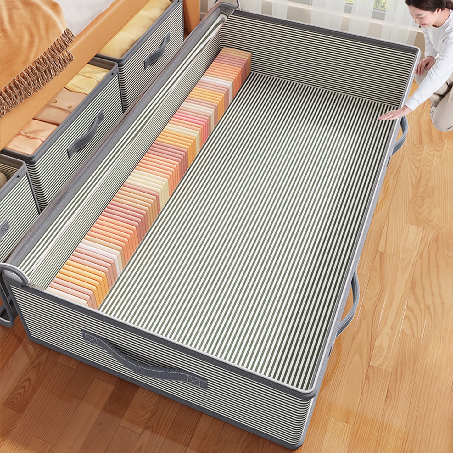 Capacious storage box, sofa, storage system 2
