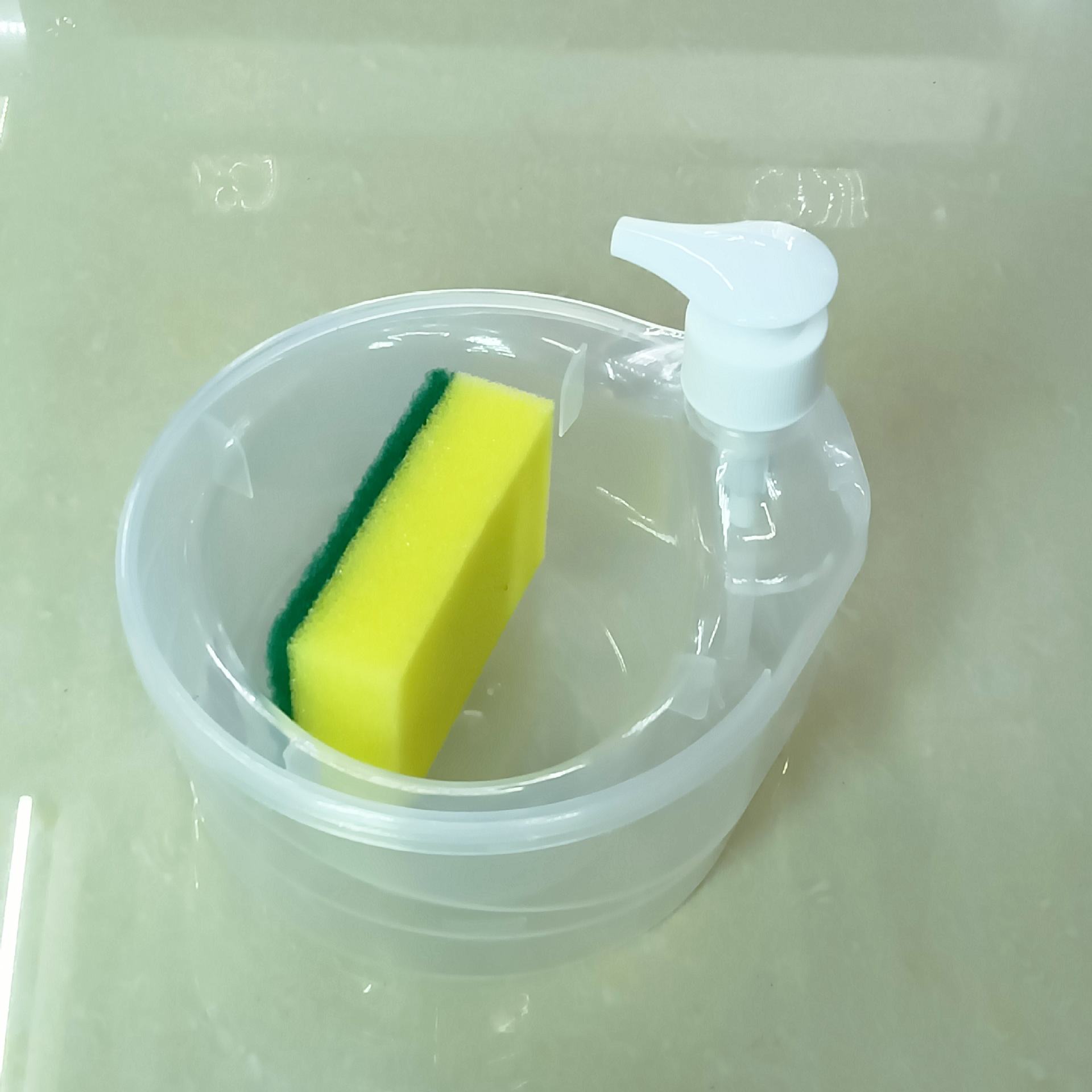 跨境厨房清洁洗洁精加液器按压自动皂液器出液盒洗碗刷组合给皂器详情9