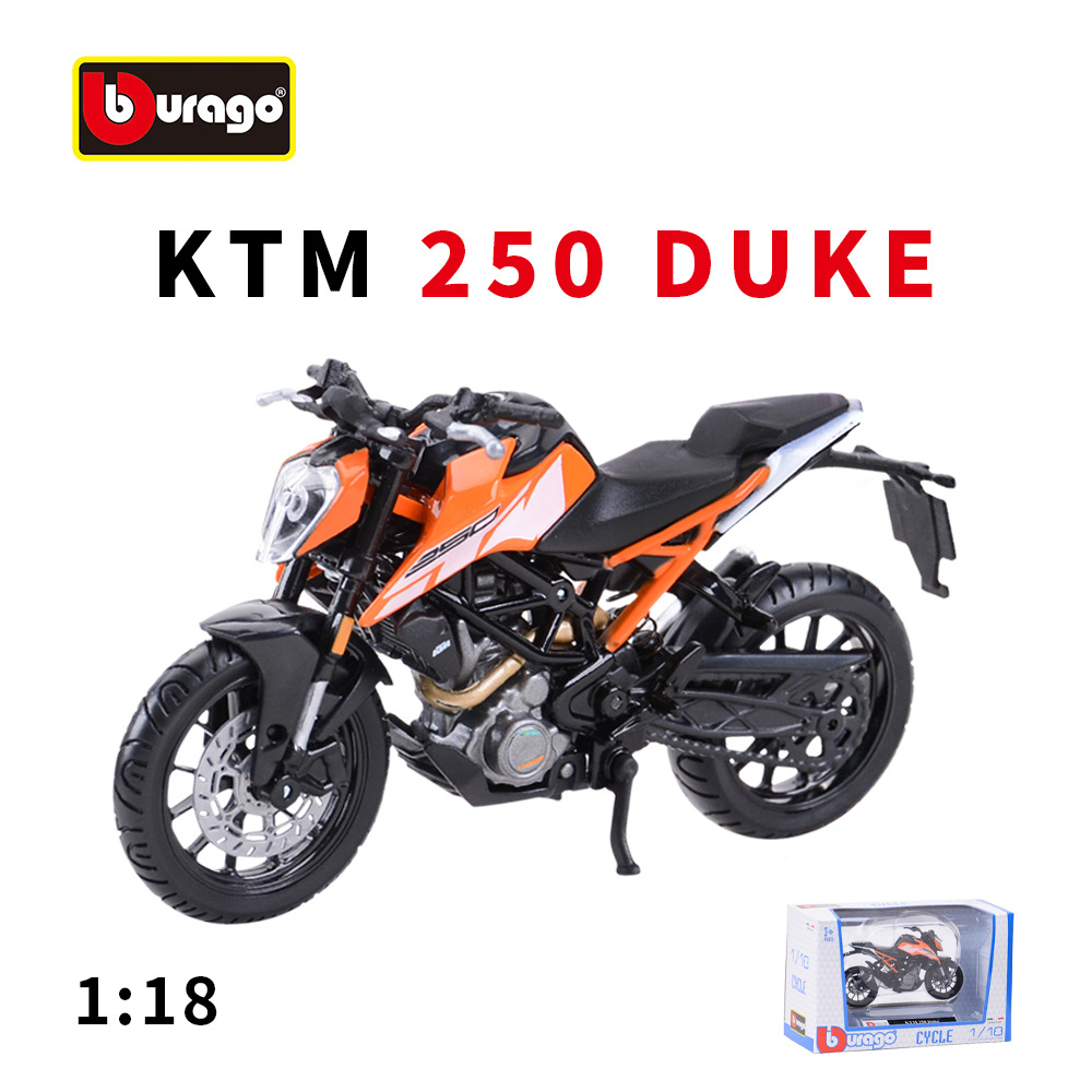 Bimei 1:18KTM 250 Duke Locomotora pesada modelo de motocicleta de aleación de simulación colección de productos terminados