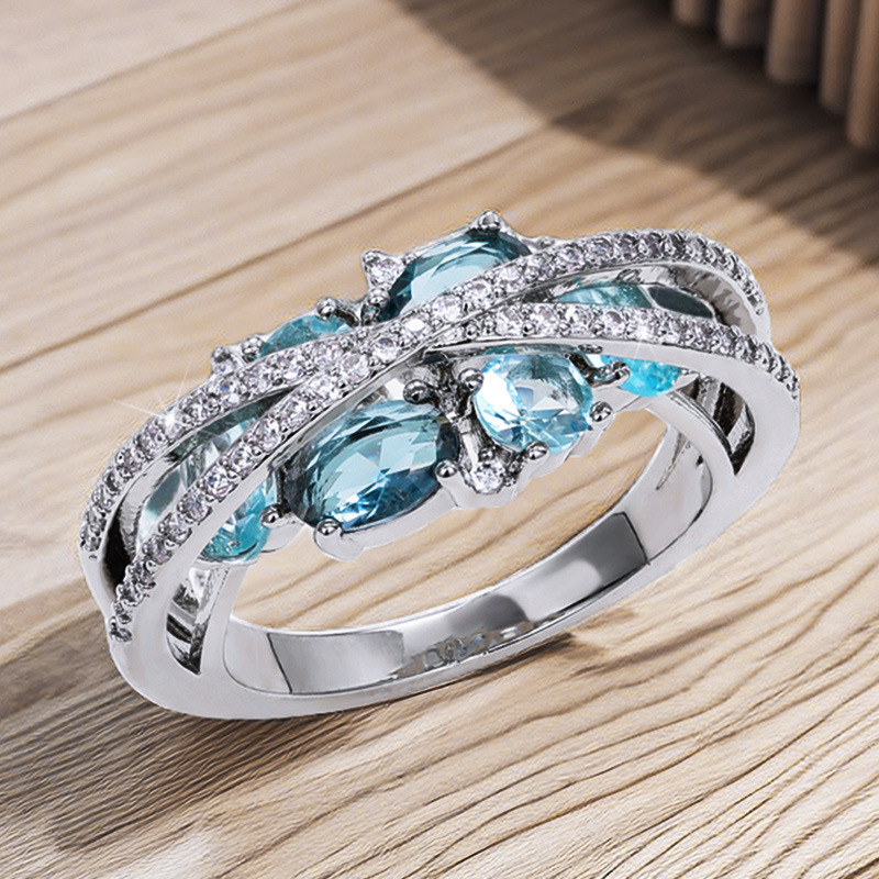 Double Layer Geometric Ring Elegant Hollow X-shaped Jewellery_voghion.com