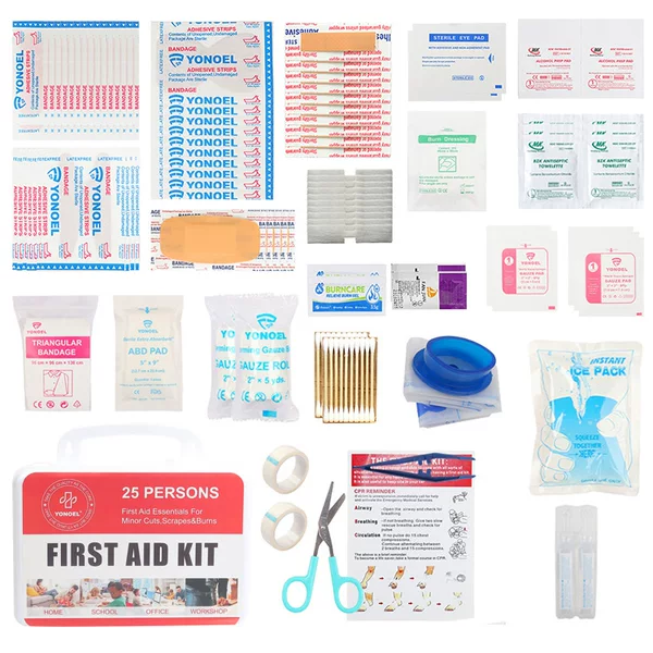 25Person Plastic First Aid Box with Handle Emergency Kit Outdoor Car Factory Emergency Medical Accessories Emergency