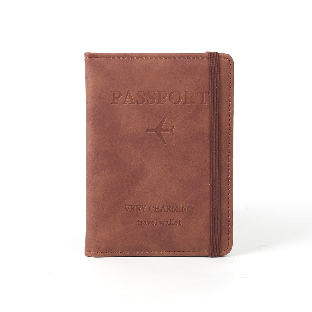 Clip de pasaporte de PU de punto caliente transfronterizo RFID paquete de tarjeta de oro rosa cubierta de visa de turista almacenamiento multicapa de alta calidad y bajo precio