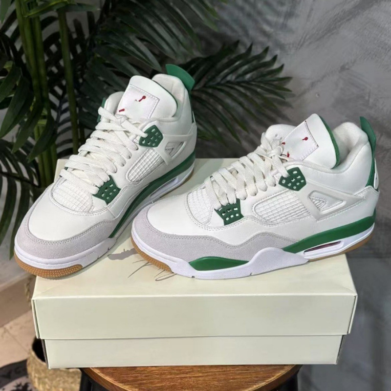Zapatos de baloncesto de cuero de vaca original puros Pitian AJ4 zapatos antiderrapante retro zapatos de cuero de cabeza zapatos de hombre y mujer