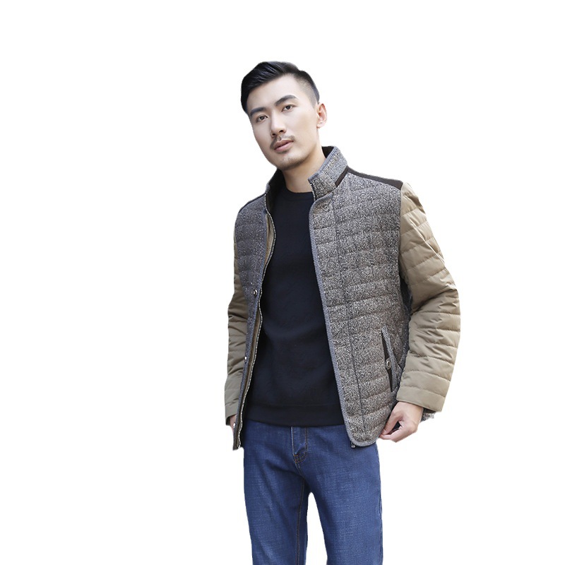 Demi-season velvet keep warm down jacket