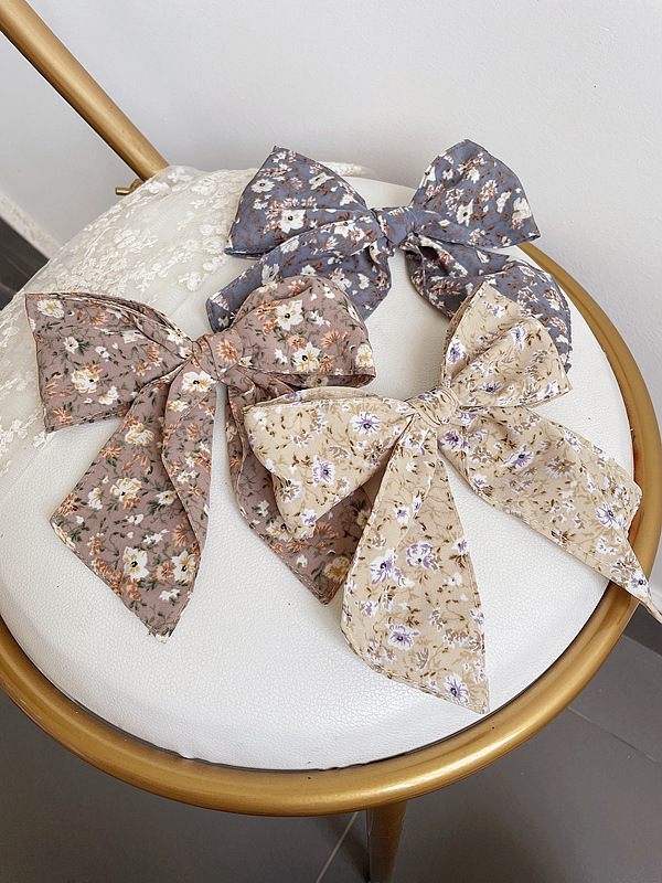 Korean Floral Ribbon Bow Steel Clip display picture 7