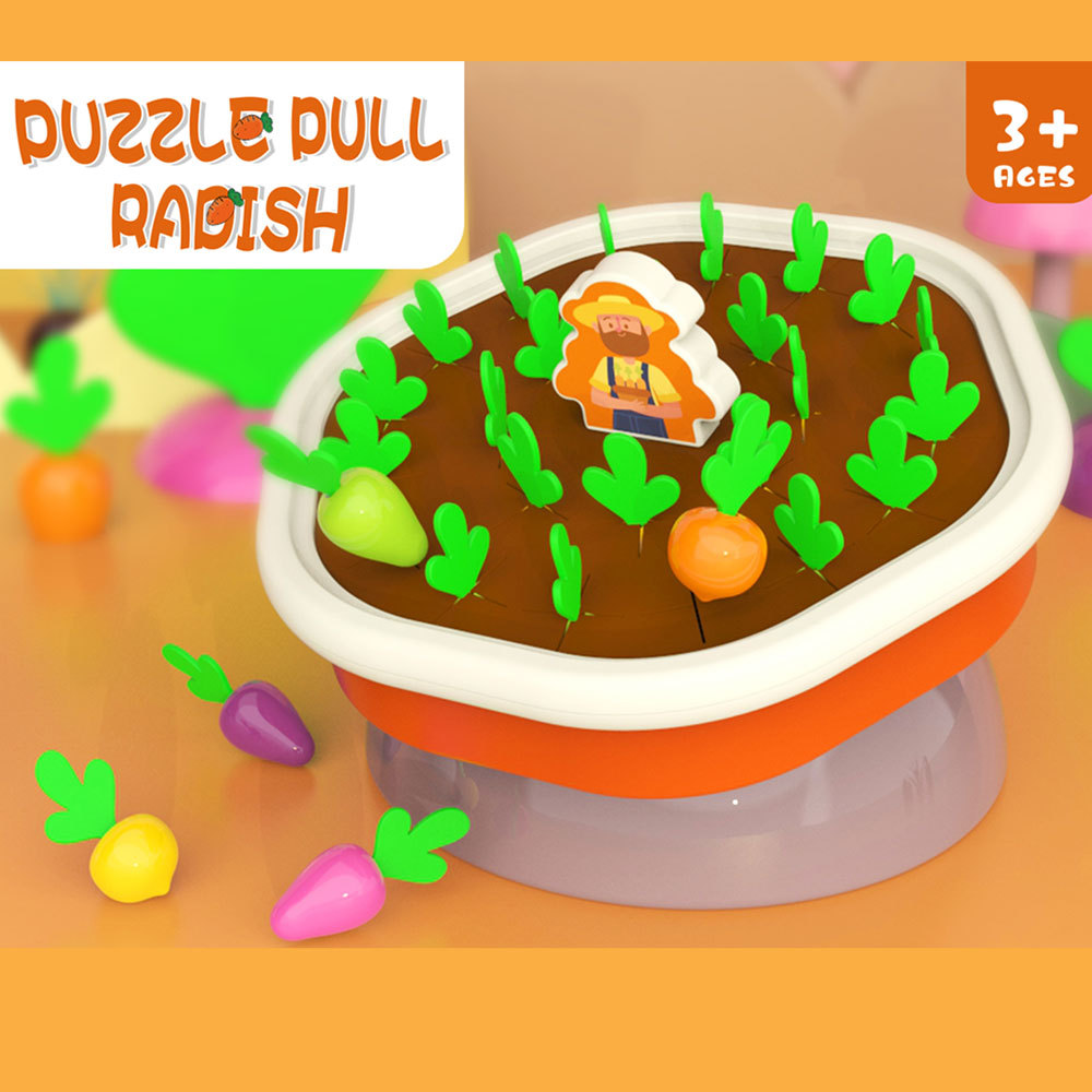 Los niños Montessori pensamiento formación enseñanza ayudas educación temprana cognitiva granja rábano tirando juguete tirón juguete