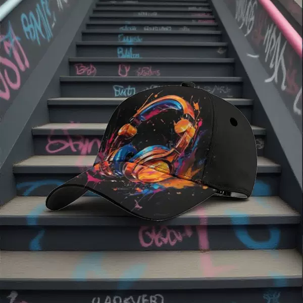 Cross-Border Best-Selling Amazon New Dj Baseball 3D Digital Print Hat Oil Painting Style for Men and Women Baseball