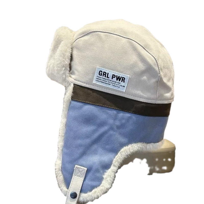 Sombrero coreano de color combinado Thunderfeng para hombres, gorra de protector de orejas caliente para mujeres, otoño y invierno al aire libre, esquí para hombres