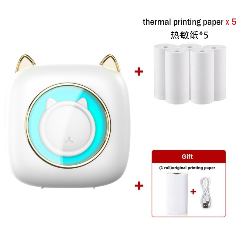 C23 흰 고양이 [감열지 1롤 + 감열지 5롤 포함]