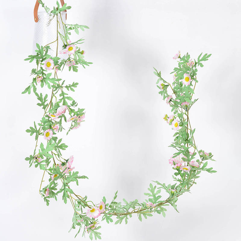 Enredaderas de flores artificiales, pequeñas enredaderas de margaritas, decoración de tuberías de techo, flores artificiales de girasol, flores de seda al por mayor