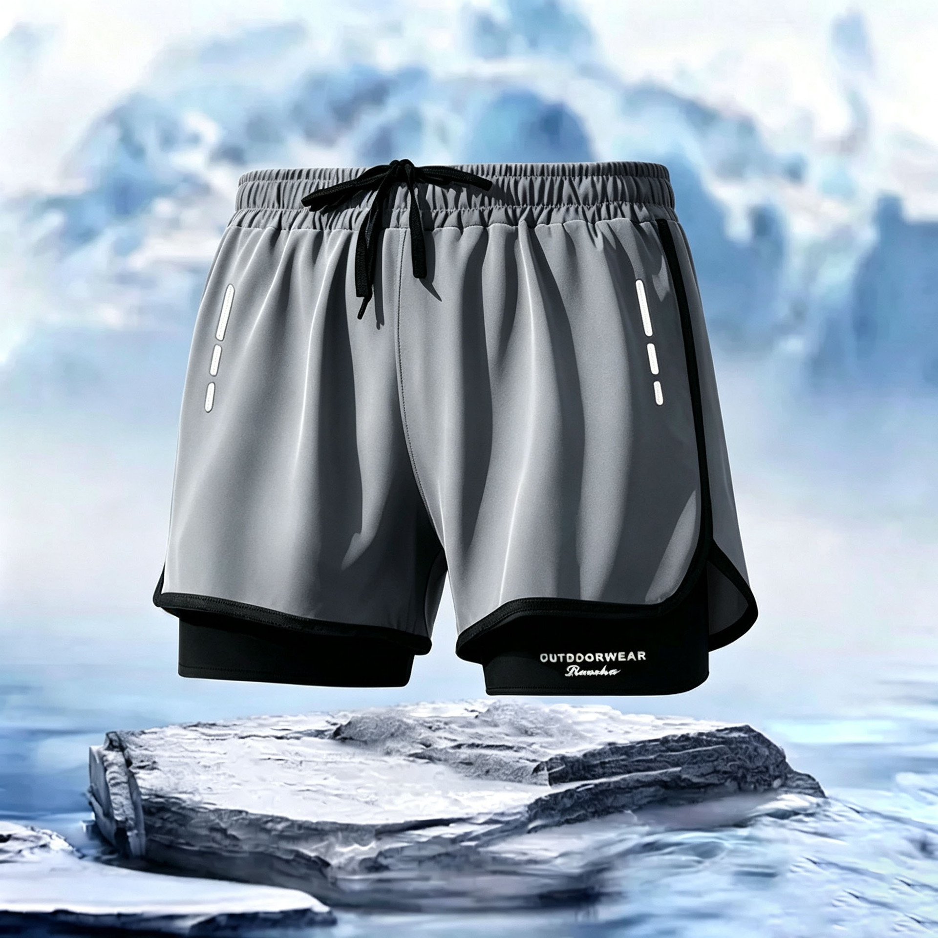 Pantalones de baño para hombre de secado rápido, doble capa antitransparencia, estilo deportivo y moderno, tendencia global image 22