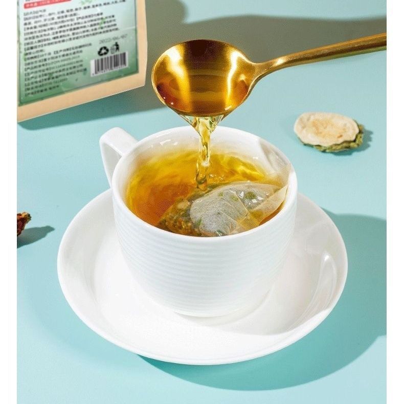 Shan He Tea Bag Herbal Wellness Tea 5g x 30 Bags with Coix Seed Sugar Free Dried Herbal Infusion in use