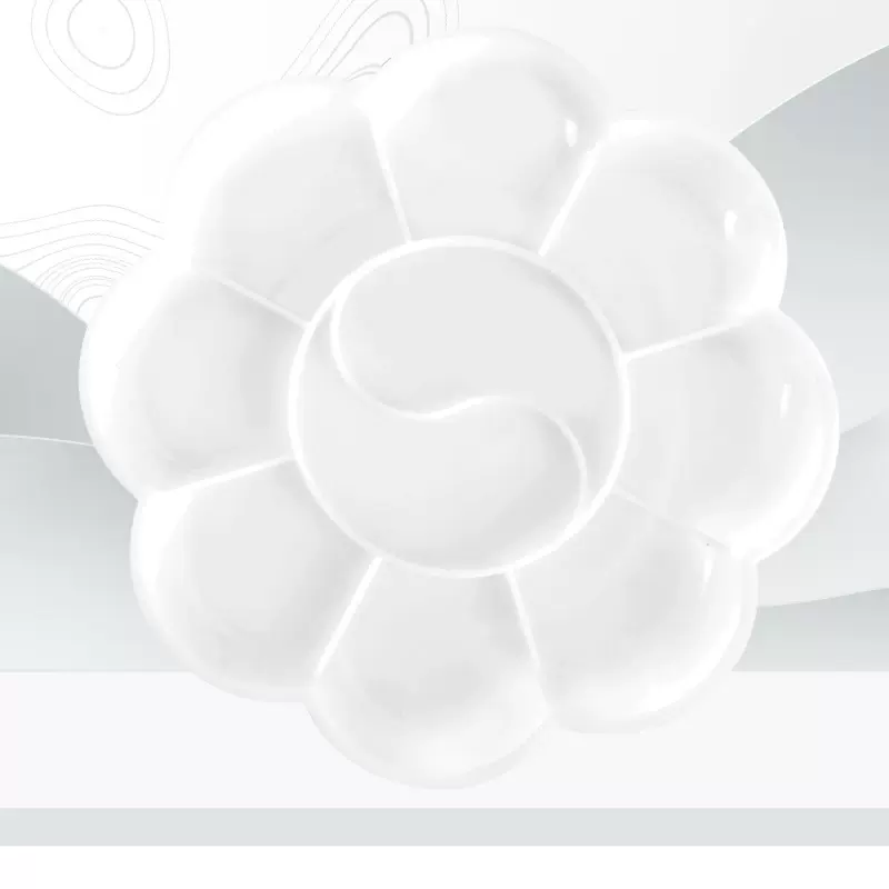 儿童中号梅花塑料调色盘水粉水彩丙烯颜料调色盘美术用品调色碟